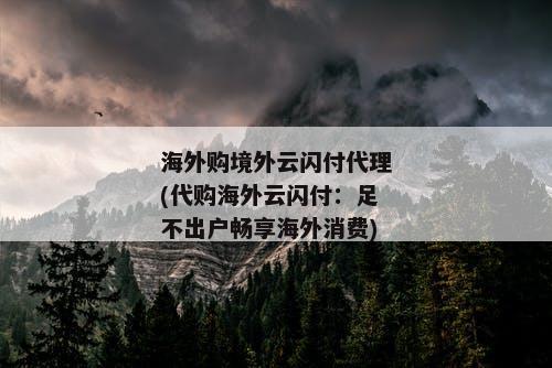 海外购境外云闪付代理(代购海外云闪付：足不出户畅享海外消费)