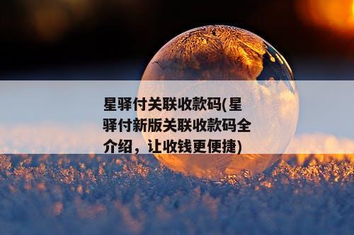 星驿付关联收款码(星驿付新版关联收款码全介绍，让收钱更便捷)