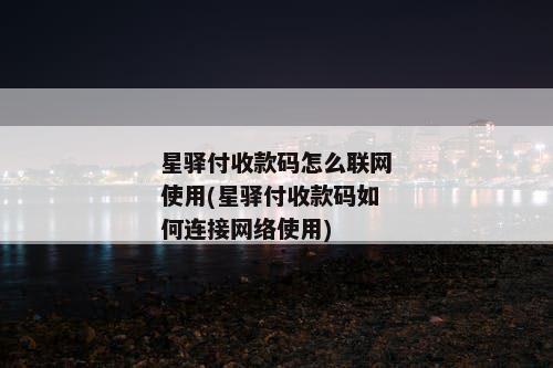 星驿付收款码怎么联网使用(星驿付收款码如何连接网络使用)