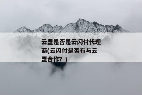云盟是否是云闪付代理商(云闪付是否有与云盟合作？)