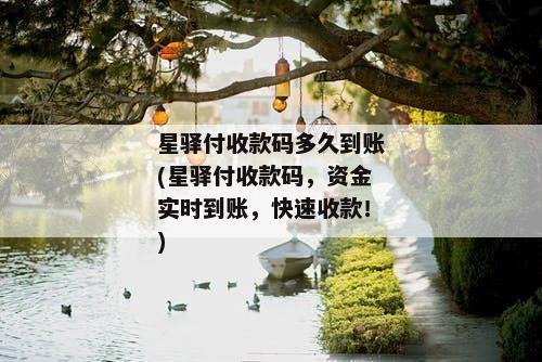 星驿付收款码多久到账(星驿付收款码，资金实时到账，快速收款！)