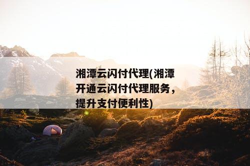 湘潭云闪付代理(湘潭开通云闪付代理服务，提升支付便利性)