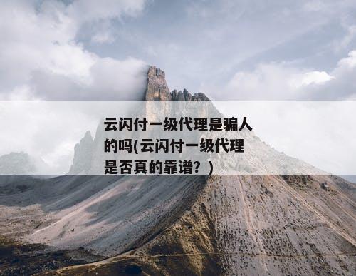 云闪付一级代理是骗人的吗(云闪付一级代理是否真的靠谱？)