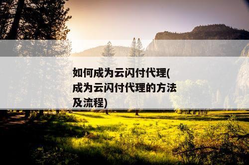 如何成为云闪付代理(成为云闪付代理的方法及流程)
