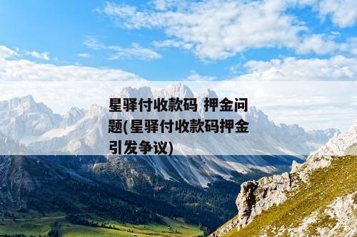 星驿付收款码 押金问题(星驿付收款码押金引发争议)